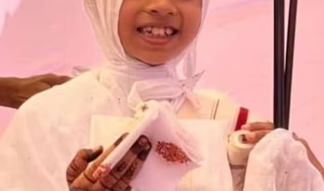 Sanghvi (pictured) was known among members of Surat's Jain community for her piousness even as a young child, according to a witness to Wednesday's ceremony