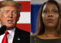 Former President Donald Trump and New York Attorney General Letitia James