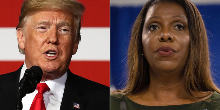 Former President Donald Trump and New York Attorney General Letitia James