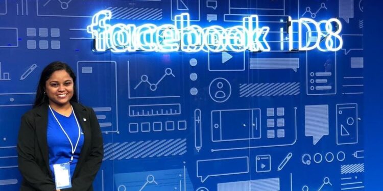 Samantha Sheoprashad (At the Facebook Developer Circle Lead Summit in New York, last year || Photo courtesy of Samantha)