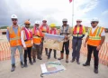 His Excellency, Dr Mohamed Irfaan Ali made an impromptu visit Monday afternoon to the construction site of Vreed-en-Hoop Shorebase Inc, located on the Demerara River