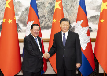Chinese President Xi Jinping meets with Prime Minister of the Kingdom of Cambodia Hun Sen at the Diaoyutai State Guesthouse in Beijing, capital of China, Feb 10, 2023. Photo:Xinhua