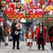 Tourists have fun in Qianyuan town of Deqing county, Huzhou, East China's Zhejiang province, Jan 22, 2023. [Photo/Xinhua]