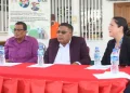(left to Right) Director General in the Ministry of Agriculture, Madanlall Ramraj, Minister of Agriculture, Zulfikar Mustapha and IDB Resident Representative Lorena Solórzano-Salazar