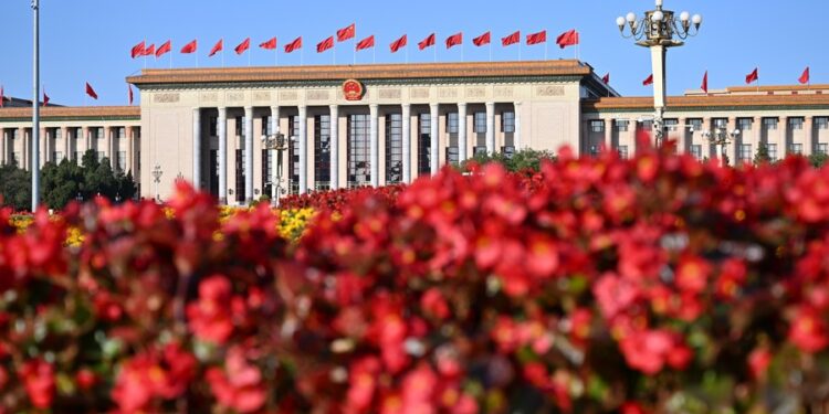 This photo taken on Oct 16, 2022 shows the Great Hall of the People in Beijing, capital of China. [Photo/Xinhua]
