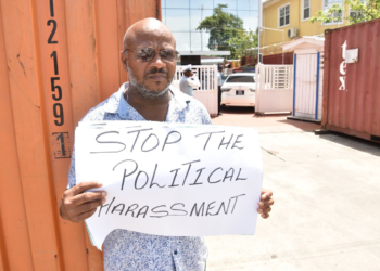 A recent protest in support of the 14 charged with terrorism on the East Coast Demerara