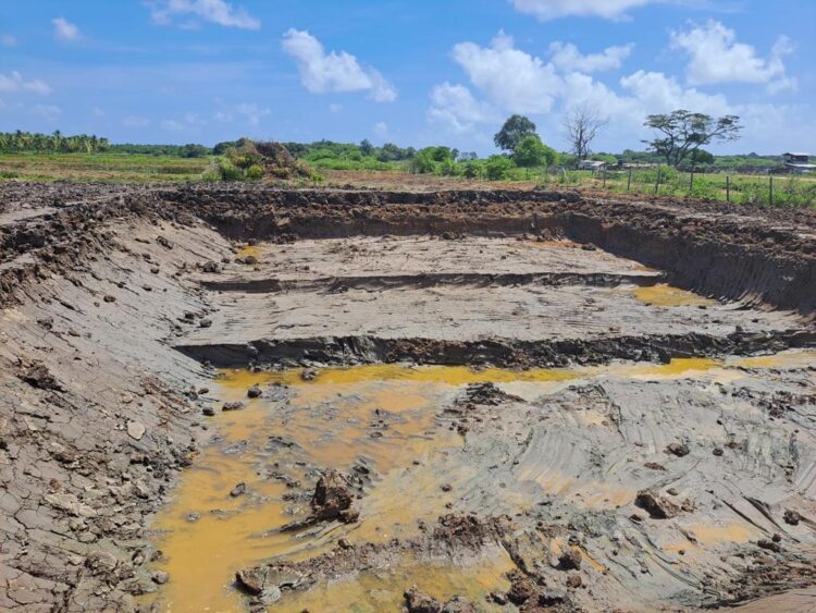 The land in Kingelly, West Coast Berbice (a pool being constructed)