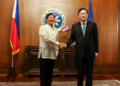 Philippine President Ferdinand Romualdez Marcos (L) meets with Chinese State Councilor and Foreign Minister Qin Gang in Manila, the Philippines on April 22, 2023. (Xinhua/Rouelle Umali)