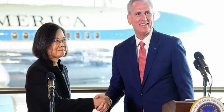 Ms Tsai met Mr McCarthy in California on Wednesday (Getty Images)