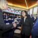 FILE- Taiwan President Tsai Ing-wen, center, is greeted before a Bipartisan Leadership Meeting at the Ronald Reagan Presidential Library in Simi Valley, Calif., on April 5, 2023. China is imposing sanctions against the Ronald Reagan Presidential Library and other U.S.- and Asian-based organizations in retaliation for the closely watched meeting this week between the U.S. House Speaker and Taiwan’s president. (AP Photo/Ringo H.W. Chiu, File)