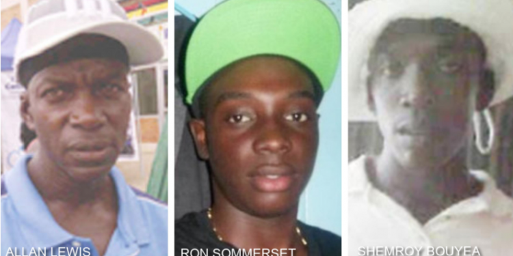 Allan Lewis,  Ron Somerset and Shemroy Bouyea