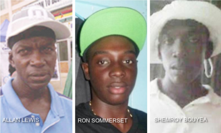 Allan Lewis,  Ron Somerset and Shemroy Bouyea