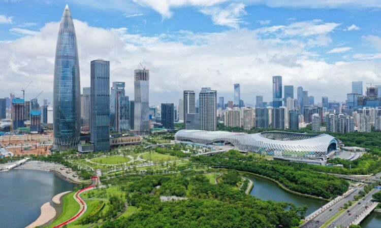Aerial photo taken on Sept. 17, 2020 shows the Houhai area in Nanshan District of Shenzhen, south China's Guangdong Province.(Photo: Xinhua)