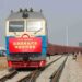 A China-Europe freight train carrying domestically made vehicles departs Shijiazhuang in Hebei province for five Central Asian countries in late March. [Photo/China News Service]