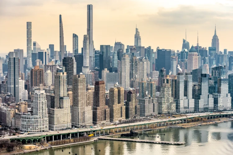 FILE - A new study from the scientific journal Earth's Future claimed New York City is sinking under the weight of its massive buildings, worsening potential flood risks in the region. C. Taylor Crothers/Getty Images