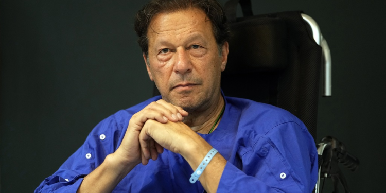 FILE - Former Pakistani Prime Minister Imran Khan speaks during a news conference in Shaukat Khanum hospital, in Lahore, Pakistan, November 4, 2022. Officials from the party of Pakistan’s former Prime Minister Imran Khan say he has been arrested as he appeared in a court in the capital, Islamabad, to face charges in multiple graft cases. (AP Photo/K.M. Chaudhry, File)