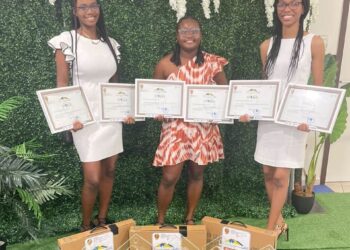 First place winners (from left to right), Semira Greene, Toquana McPherson, and Nia Bishop