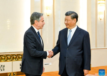 Chinese President Xi Jinping meets with visiting U.S. Secretary of State Antony Blinken in Beijing, capital of China, June 19, 2023. (Xinhua/Li Xueren)
