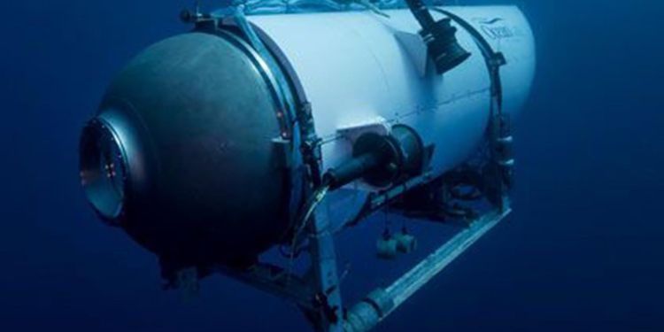 The OceanGate Expedition’s Titan submersible. (OceanGate Expeditions via AP/File)