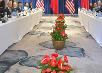 Director of the Office of the Central Commission for Foreign Affairs Wang Yi (3rd L) meets with U.S. Secretary of State Antony Blinken in Jakarta, Indonesia, on July 13, 2023. (Xinhua/Xu Qin)