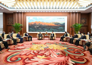 Chinese Vice-President Han Zheng meets with foreign attendees of the first high-level conference of the Forum on Global Action for Shared Development in Beijing, July 11, 2023. [Photo/Xinhua]