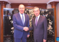 Director of the Office of the Central Commission for Foreign Affairs Wang Yi (R) meets with Russian Foreign Minister Sergei Lavrov in Jakarta, Indonesia, on July 13, 2023. (Xinhua/Xu Qin)