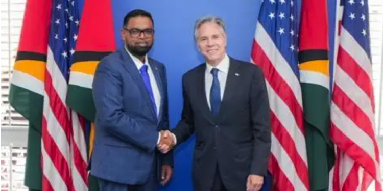 President Irfaan Ali and US Secretary of State, Antony Blinken.