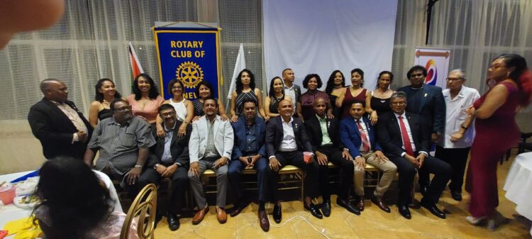 Some members of the Rotary Club Of New Amsterdam and their Partners in Service