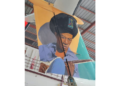 A portrait of Guyanese singer Eddy Grant was painted on the back of a Trans Guyana Airways plane. Photo: Eddy Grant