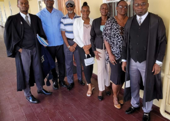 Attorneys and representatives of GPSCUU following the hearing on July 25, 2023