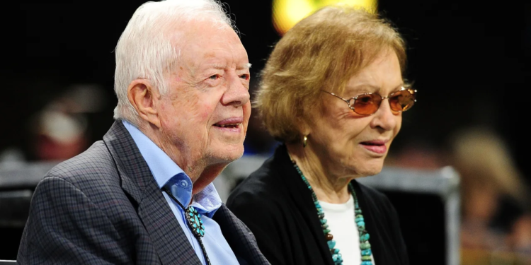 Former President Jimmy Carter and his wife, Rosalynn, in Atlanta in 2018. Scott Cunningham/Getty Images