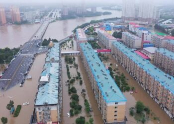 Flood-hit areas in Shangzhi City, northeast China's Heilongjiang Province, August 6, 2023. /CFP
