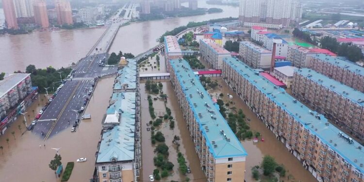 Flood-hit areas in Shangzhi City, northeast China's Heilongjiang Province, August 6, 2023. /CFP