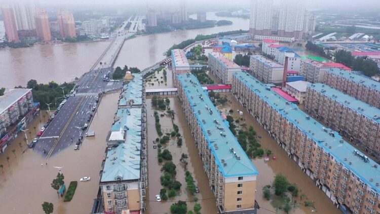 Flood-hit areas in Shangzhi City, northeast China's Heilongjiang Province, August 6, 2023. /CFP