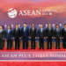 Chinese Premier Li Qiang poses for a group photo with other leaders who attend the 26th ASEAN Plus Three (APT) Summit in Jakarta, Indonesia, September 6, 2023. /Xinhua