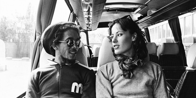 Bob Marley and Kate Simon on the Exodus tour (contributed)