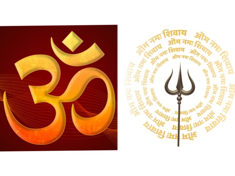 The Hindu Aum and Trishul symbols