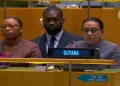 Permanent Representative of Guyana to the United Nations (UN), Carolyn Rodrigues-Birkett delivering remarks on Monday