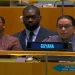 Permanent Representative of Guyana to the United Nations (UN), Carolyn Rodrigues-Birkett delivering remarks on Monday