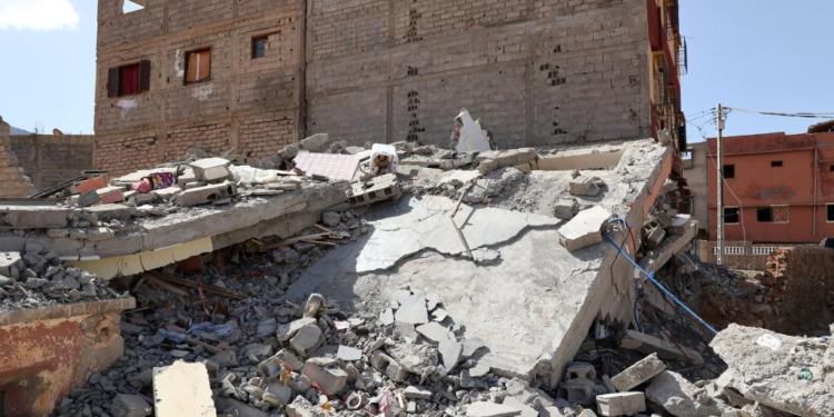 Damaged buildings near the epicenter of an earthquake in Amizmiz, Morocco, September 10, 2023. /Xinhua