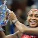 Coco Gauff of the United States reacts during the awarding ceremony for the women’s singles at the 2023 US Open tennis championships in New York, the United States, on Sept. 9, 2023. (Photo by Liu Jie/Xinhua via Getty Images)Liu Jie | Xinhua News Agency | Getty Images