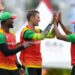 Guyana Amazon Warriors celebrate a wicket.CPL