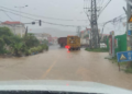 This mobile photo taken on Sept 4, 2023 shows a waterlogged road in Longhai district, Zhangzhou, East China's Fujian province. [Photo/Xinhua]