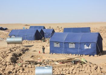 This photo taken on Oct. 16, 2023 shows China-donated tents in Herat Province, Afghanistan. (Photo by Saifurahman Safi/Xinhua)