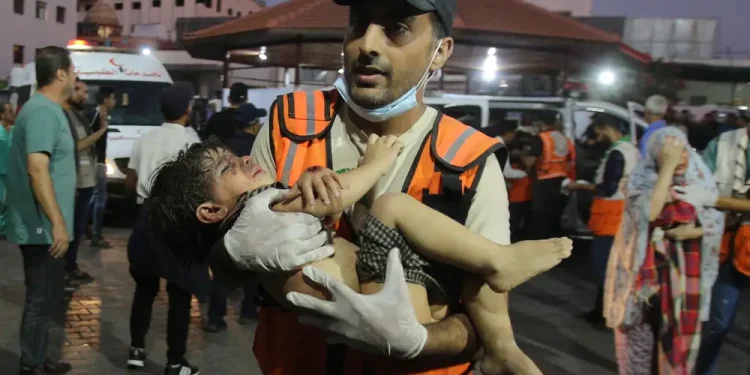 Doctors Without Borders said 100% of the patients in their clinic in Gaza on Wednesday were children. Bashar Taleb/AFP via Getty Images