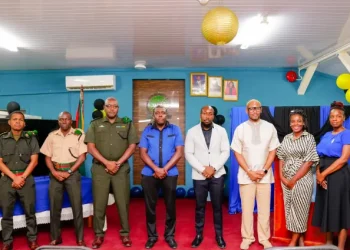 Officers of the Guyana Defence Force along with officials from the Ministry of Education and representatives of the Loyola University at today’s launch