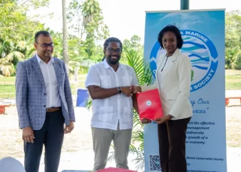 Foreign Secretary Robert Persaud, Commissioner of the Protected Areas Commission (PAC), Jason Fraser, and President of the Tourism and Hospitality Association of Guyana (THAG), Omadele George