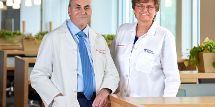 Drew Weissman, MD, PhD (L) and Katalin Karikó, PhD (R) Penn Medicine photo credit
