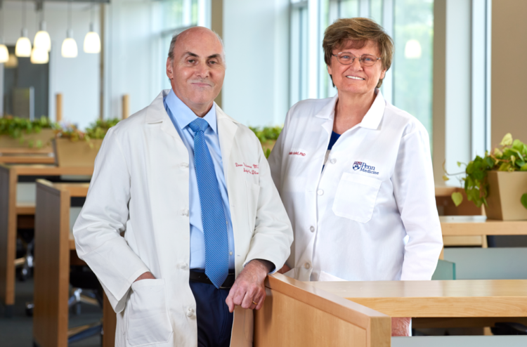 Drew Weissman, MD, PhD (L) and Katalin Karikó, PhD (R) Penn Medicine photo credit