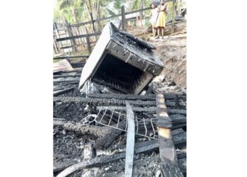Remnants from the fire in Linden, Guyana. (Photo credit: Guyana Fire Service)